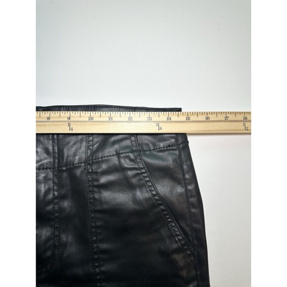 Kut from the Kloth Faux Black Leather Reese Ankle Straight Pants City Women 8 - Picture 8 of 10